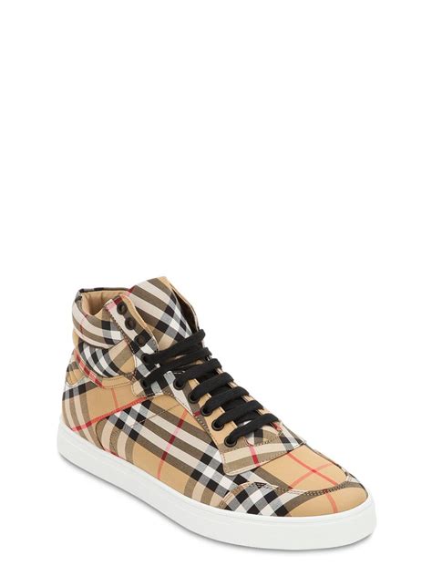 burberry canvas check high-top trainers|Burberry High.